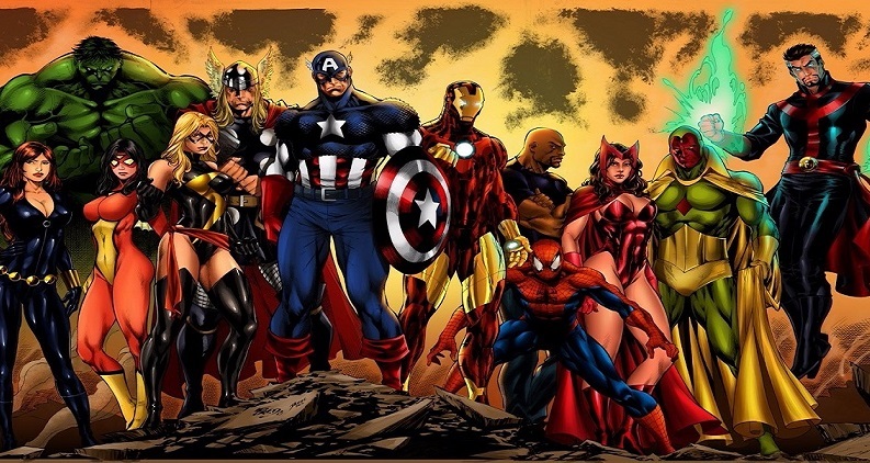 Photo of comic book characters.